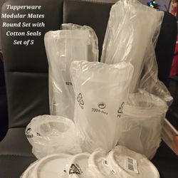 Tupperware Modular Mates Round Set With Cotton Seals Set Of 5