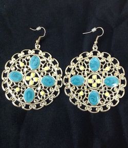 GOLD/TURQUOISE EARRINGS