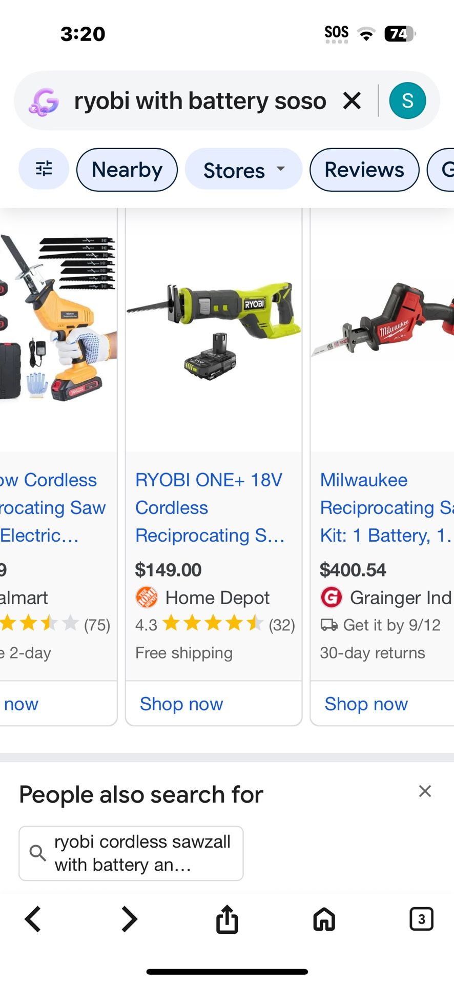 Ryobi Soso W Battery 