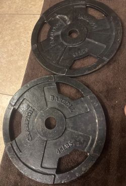 45 lb Pair CHAMPION EZ grip Weight Plates Olympic Size 2”