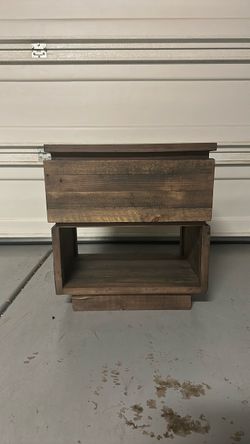 Rustic wood nightstand - good condition 22” high