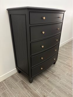 Modern refinished tall dresser in matte black