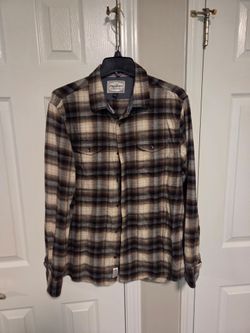 Flag & Anthem Plaid Flannel Button-Up Shirt Large