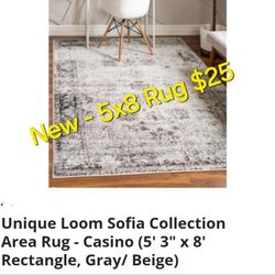 New - 5x8 Carpet/rug $25