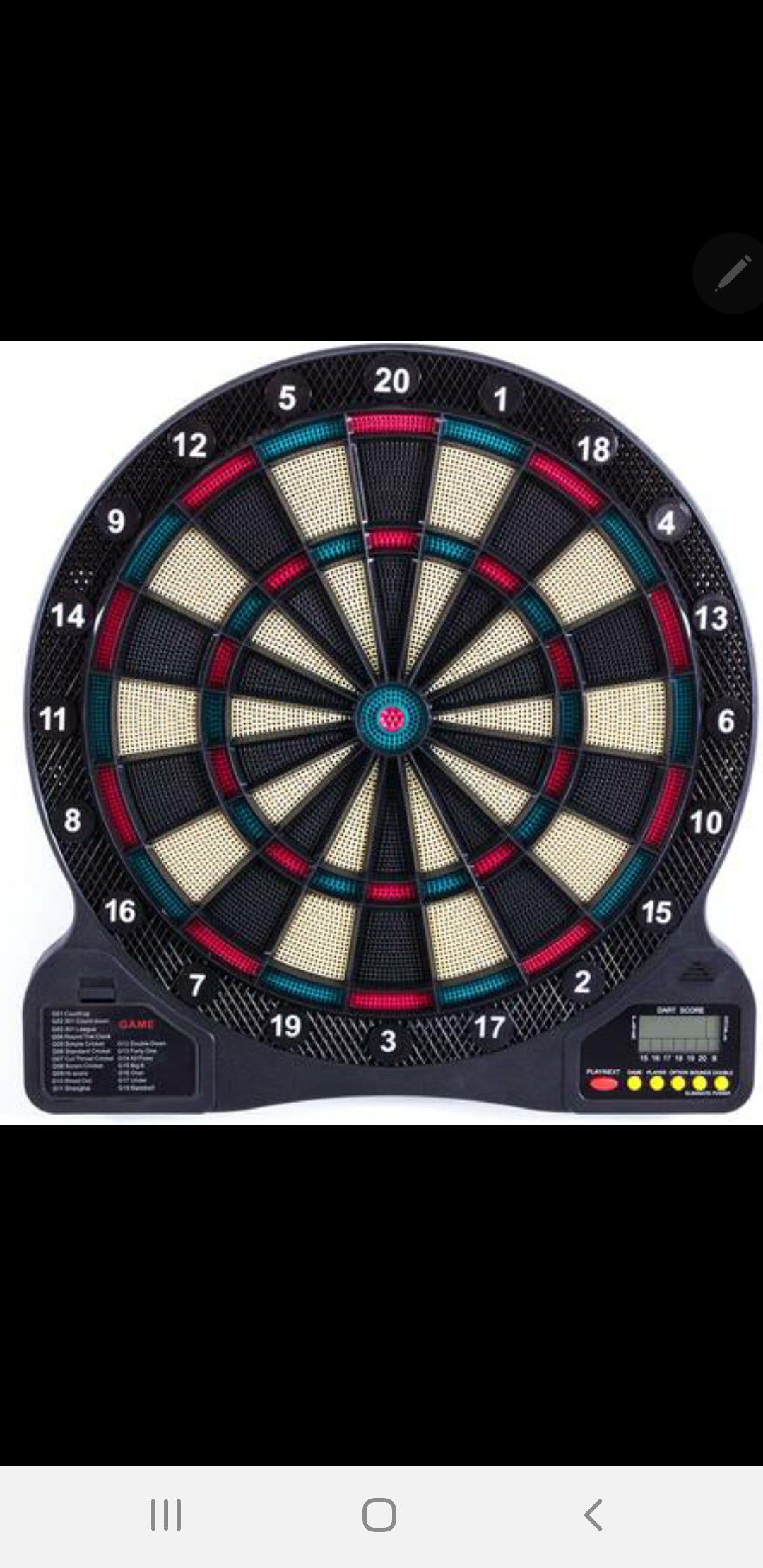 100 Electronic Dartboard with stand for inside or outside use
