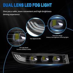 Upgraded LED Fog Lights Assembly Compatible with Chevy Impala 00-05 2000 2001 2002 2003 2004 