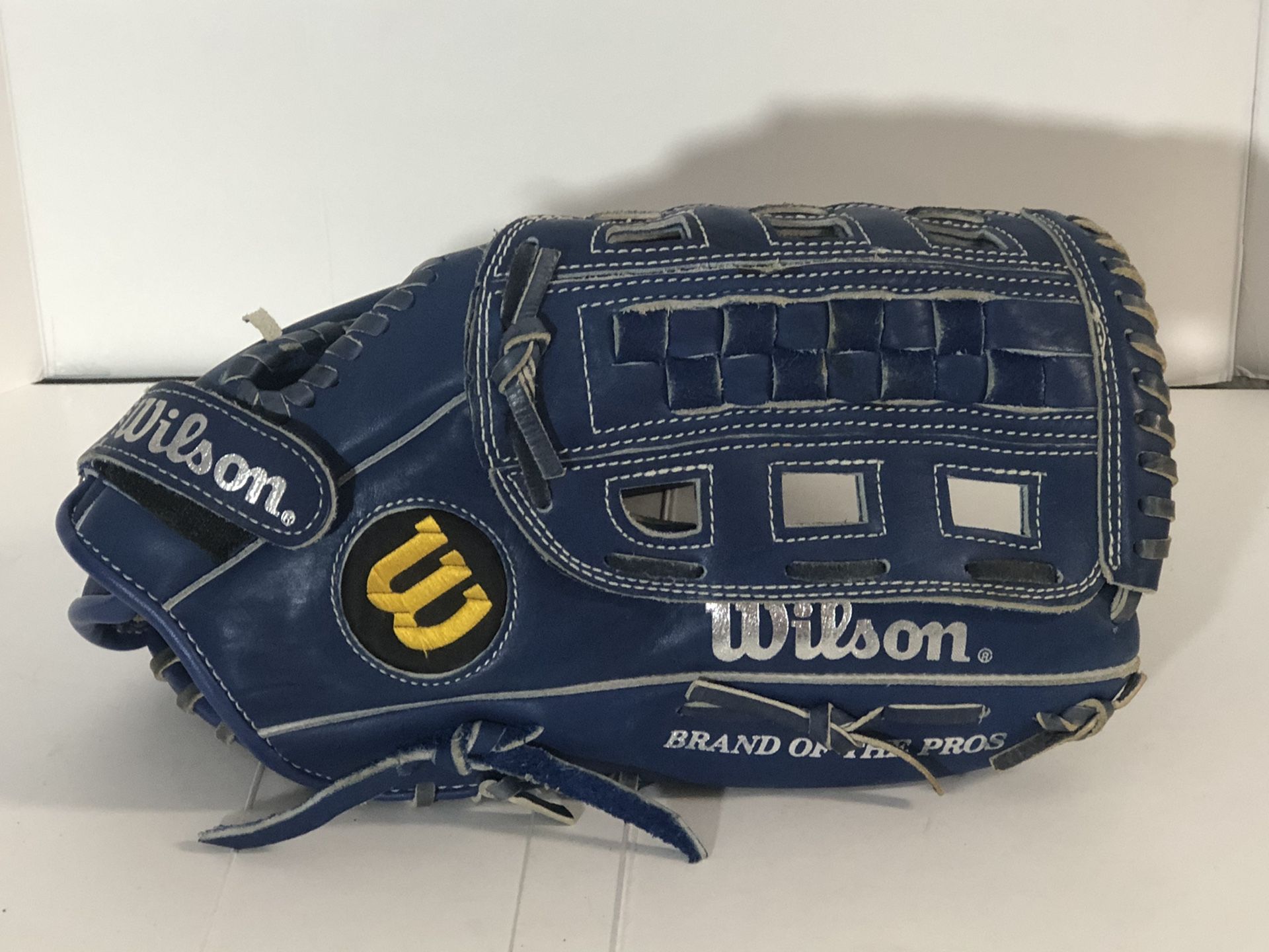 Wilson Blue Leather Optima Silver 12.5” Baseball/Softball Glove OS2 A9861 EUC