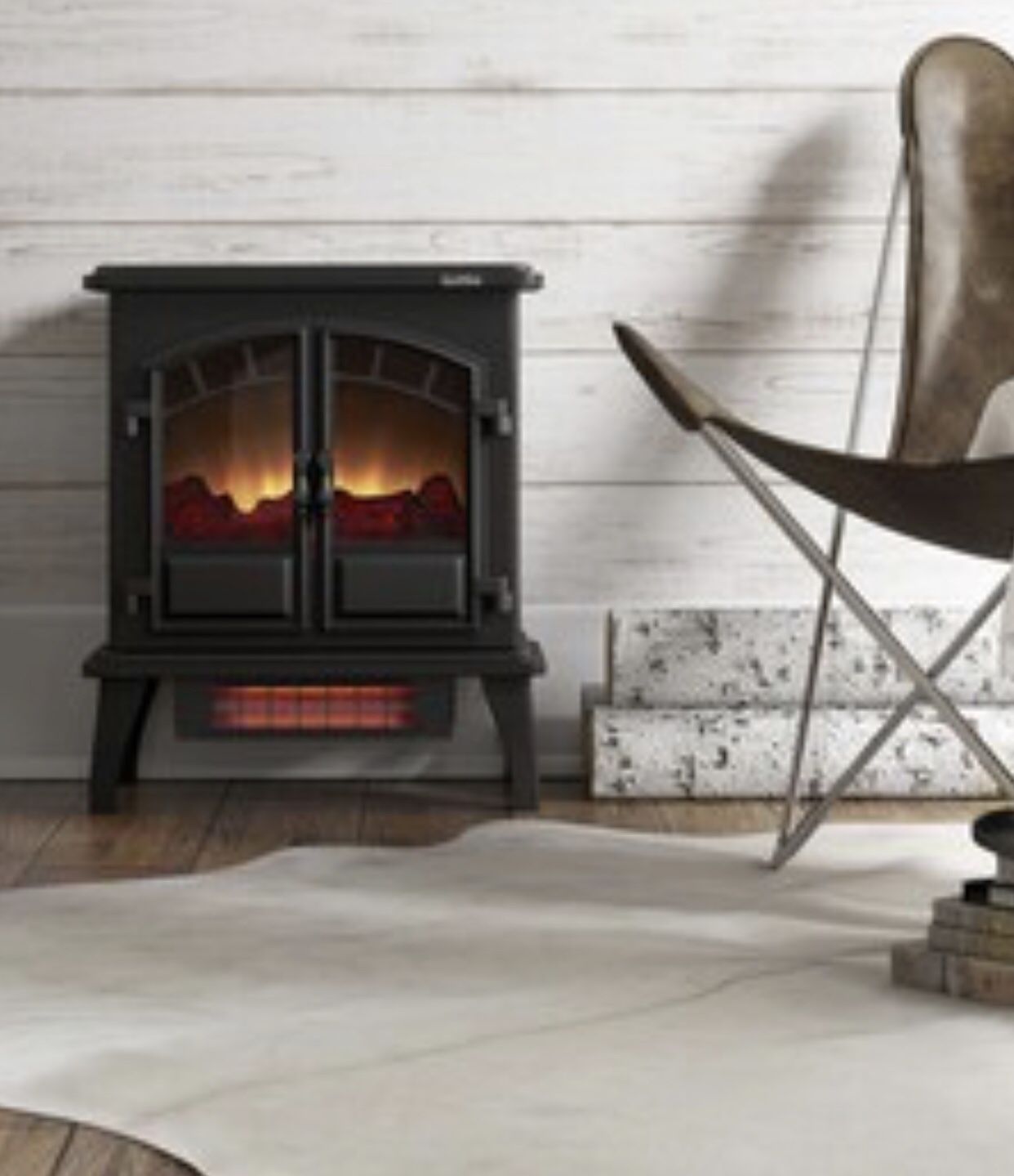 New - 5200-BTU Infrared Fireplace with Thermostat
