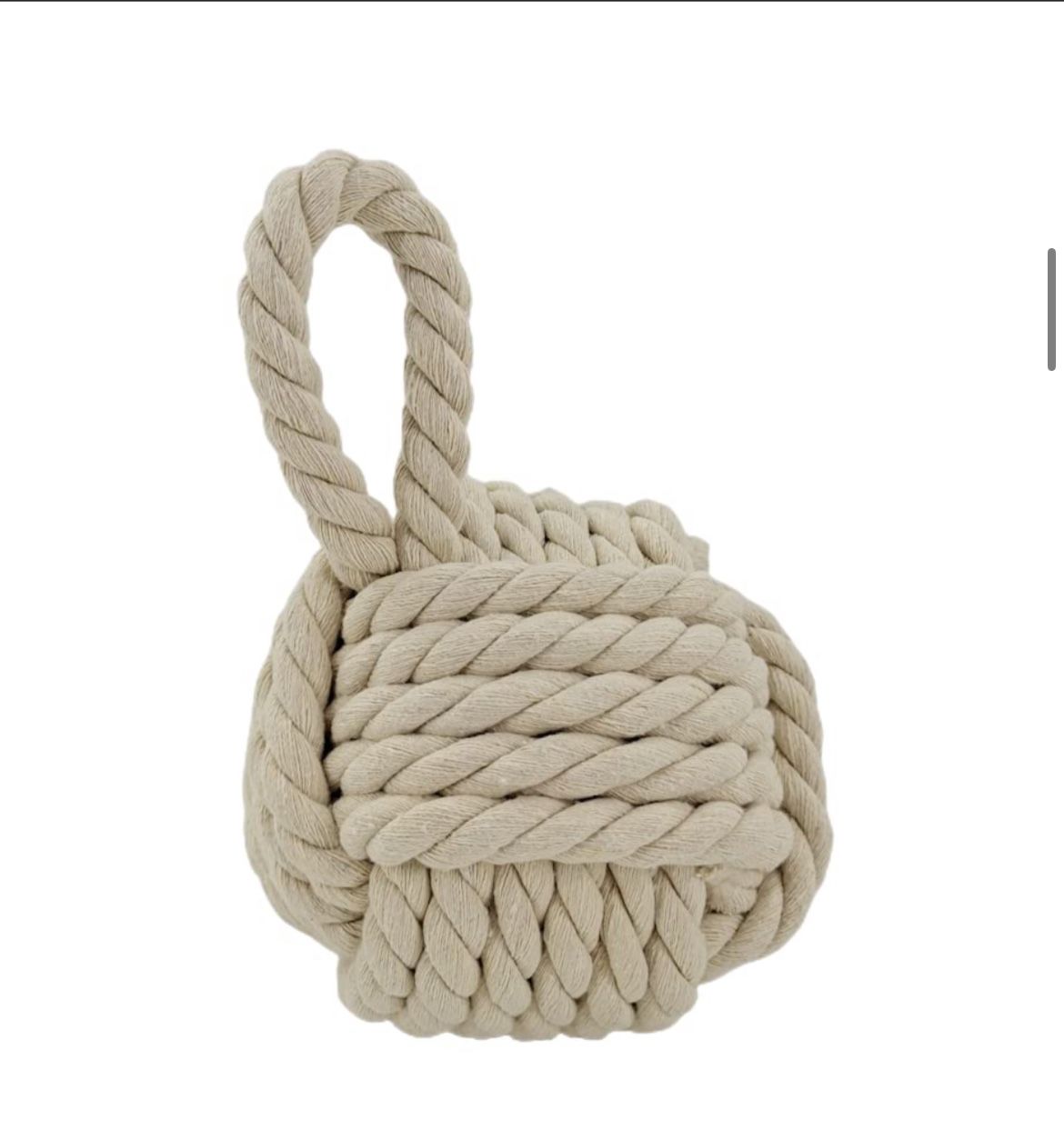 Rope Knot Door Stop with Handle, Decorative Weighted Doorstop Twisted Knot for Home, Office, Garage, Door, and Window