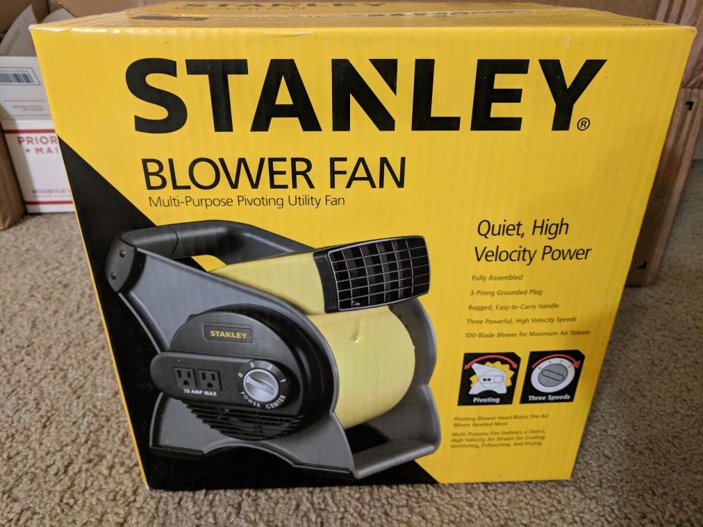 Stanley 655704 High Velocity Blower Fan, Yellow