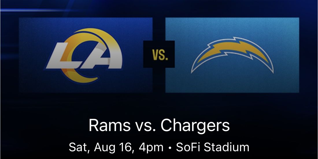 Chargers vs Rams $50each