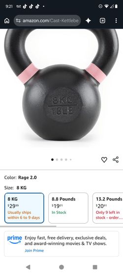 New 17.6 lb kettlebell x2