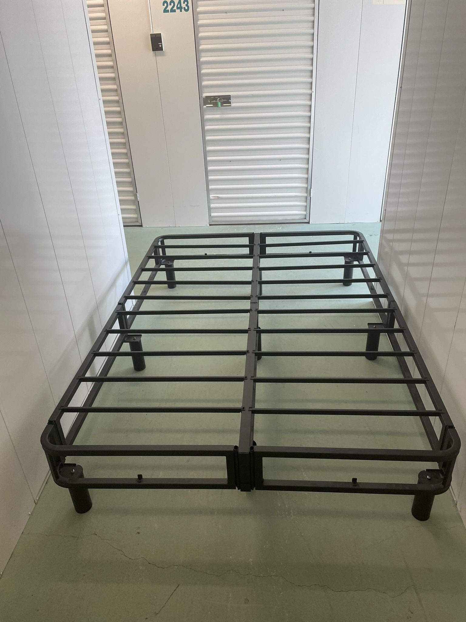 Full Size COSTCO Bed Frame W/Firm Shovlin Mattress Factory mattress