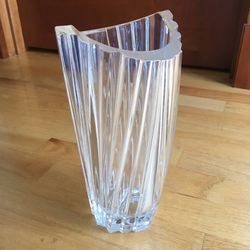 Heavy 10" Tall Glass Fluted Vase Over 5 Pounds