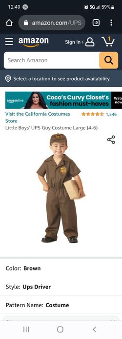 Ups Costume Size Toddler 3-4