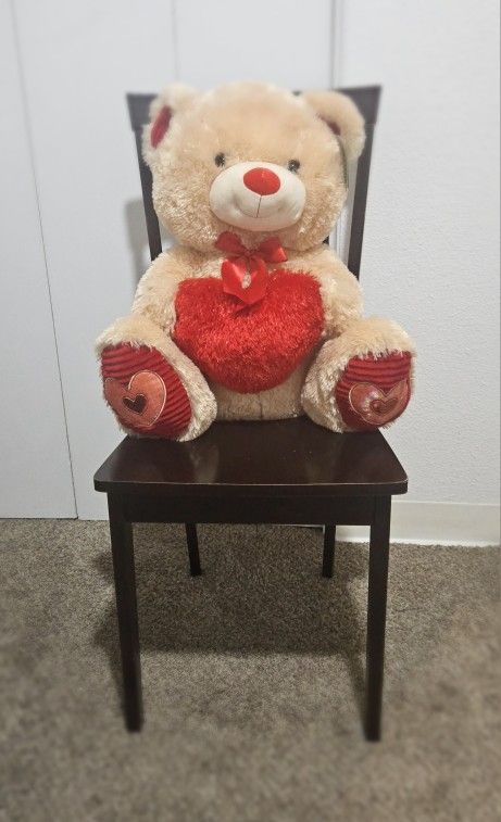 Big Teddy Bear With Heart And Tag