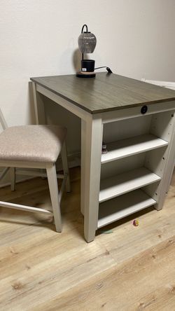 Two-Tone Table with Built-In Shelves *FREE*