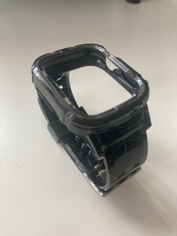 Solid Black apple watch band+cover