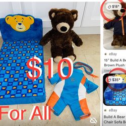 $10 For All Build A Bear Workshop 🐻 Sofa/Bed + build a Bear Teddy + Clothes scuba diving 🤿
