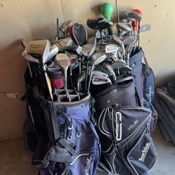 5 Golf Bags Packed With Clubs $100 For Entire Lot Ping Ect… 