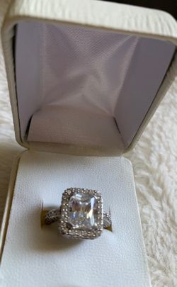 White gold ring over sterling silver size 8 $$50