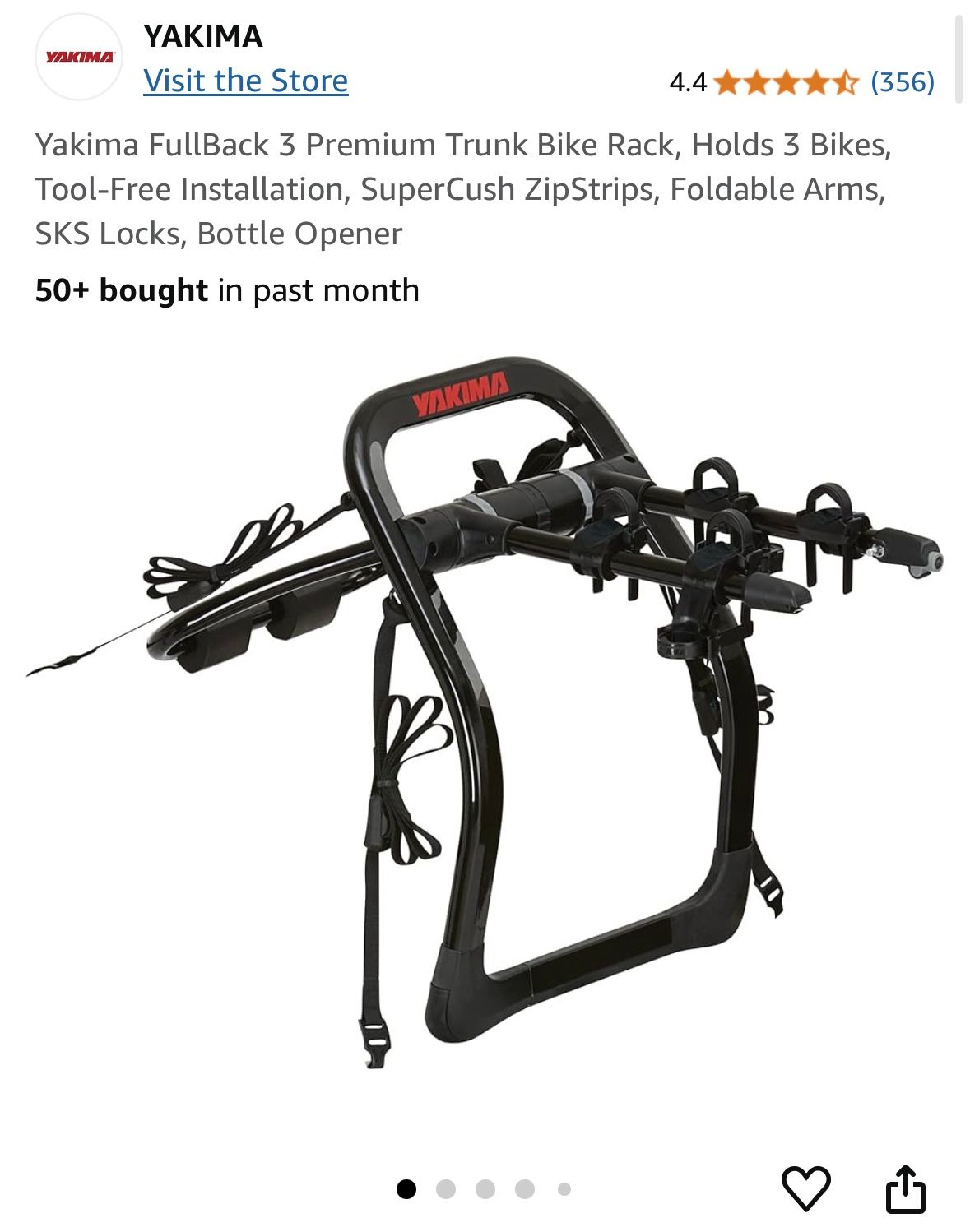 Yakima Halfback 3 Trunk bike rack