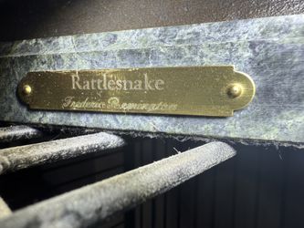 1905 Copyrighted Frederick Remington Rattlesnake Bronze Statue With Marble Base 23 Inches High With Base Autographed by Frederick Remington