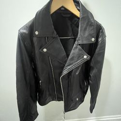 Zara Men’s Size Large Real Leather Biker Jacket