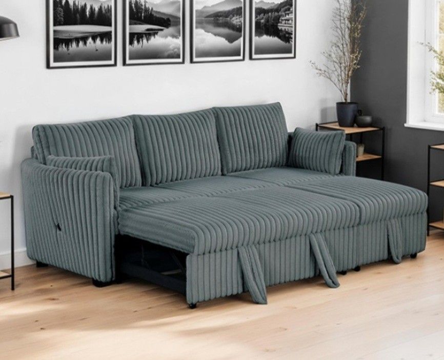 Brand New Dark Grey Sectional Sofa Sleeper 