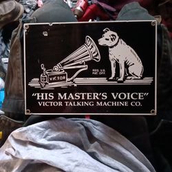 Antique Victor Porcelain Sign