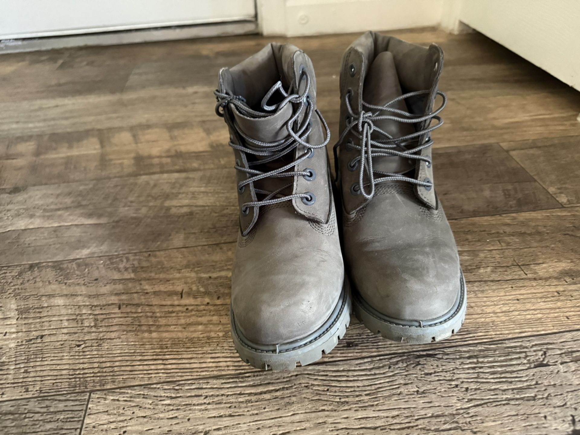 $105 Grey Timberland Combat Boots