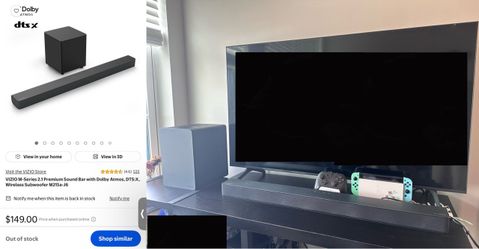 VIZIO M-Series 2.1 Premium Sound Bar with Dolby Atmos, DTS:X, Wireless Subwoofer M215a-J6