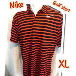 Nike Men' Golf Polo Red Stripped Shirt XL