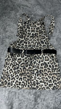 Overall cheetah print skirt kids