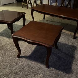 Wood Coffee Table With End Tables
