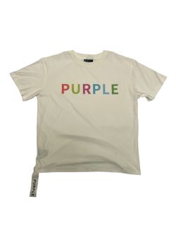 PURPLE BRAND TEXTURED MULTI COLOR WHITE S/S TEE M