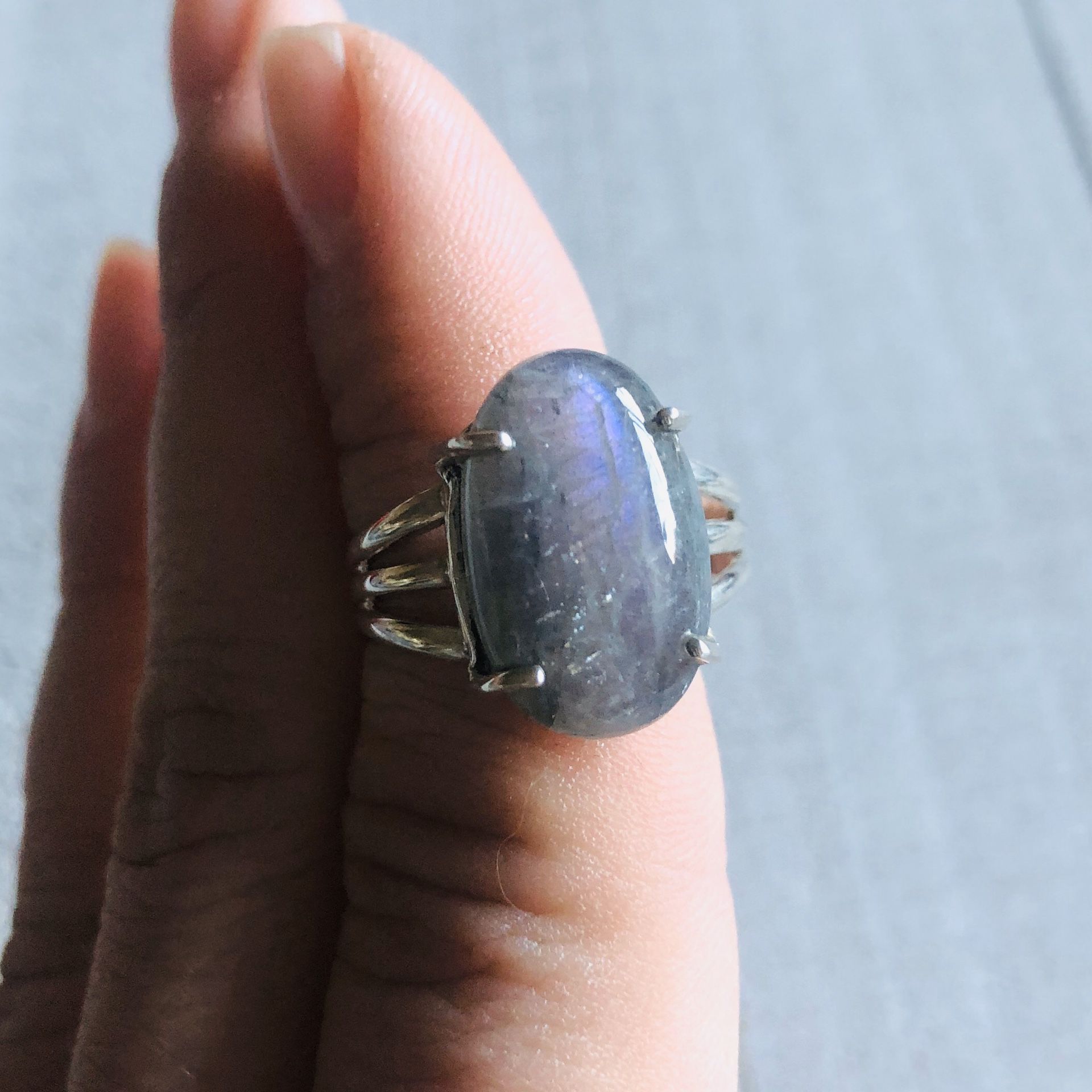Purple Labradorite 925 Ring Size 8.5