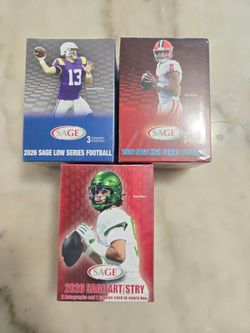 3 boxes 2026 Sage Football Trading Card Box Lot of 3