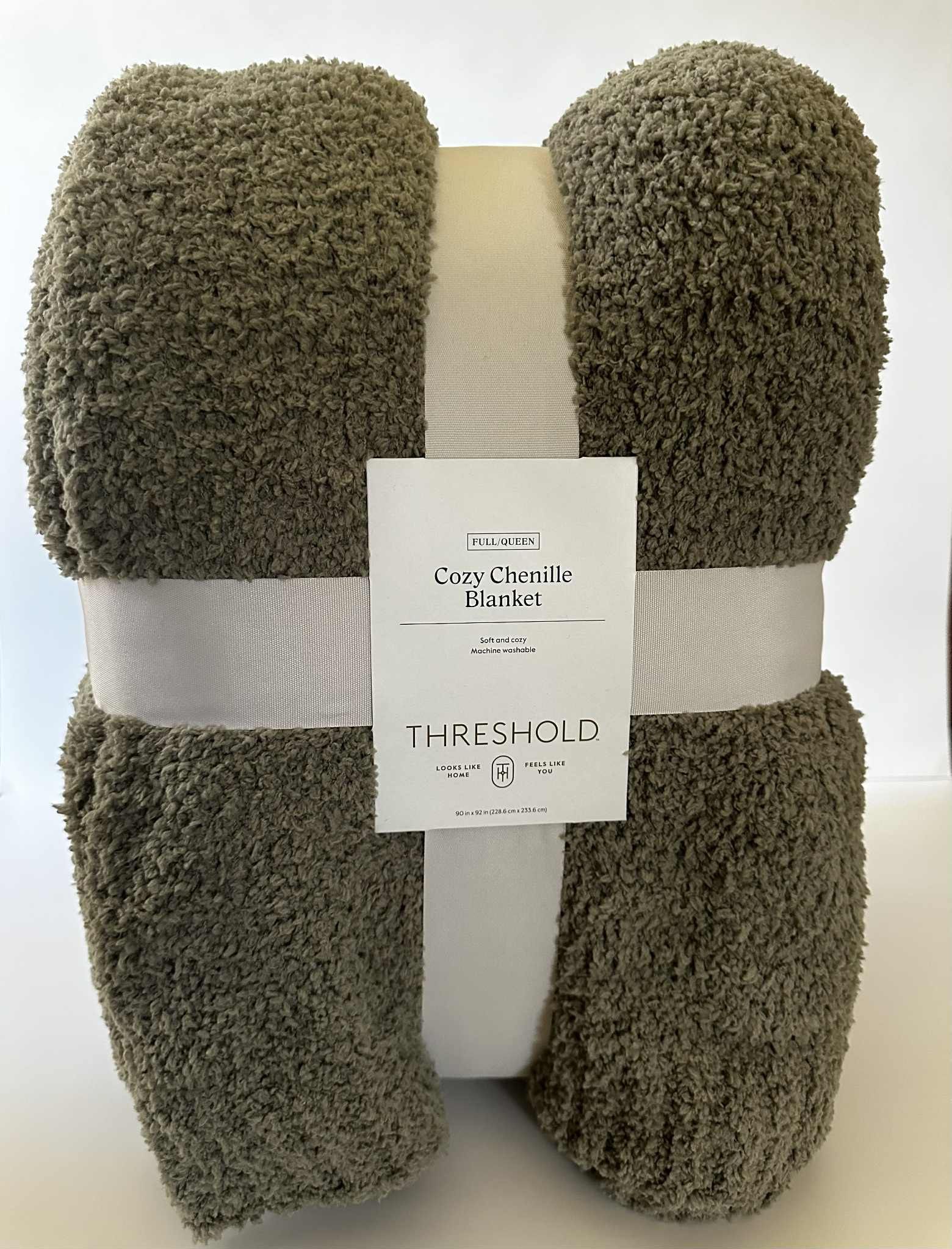 NEW Threshold Chenille Blanket Full/Queen โ Restful Green, Knit, Machine Washable