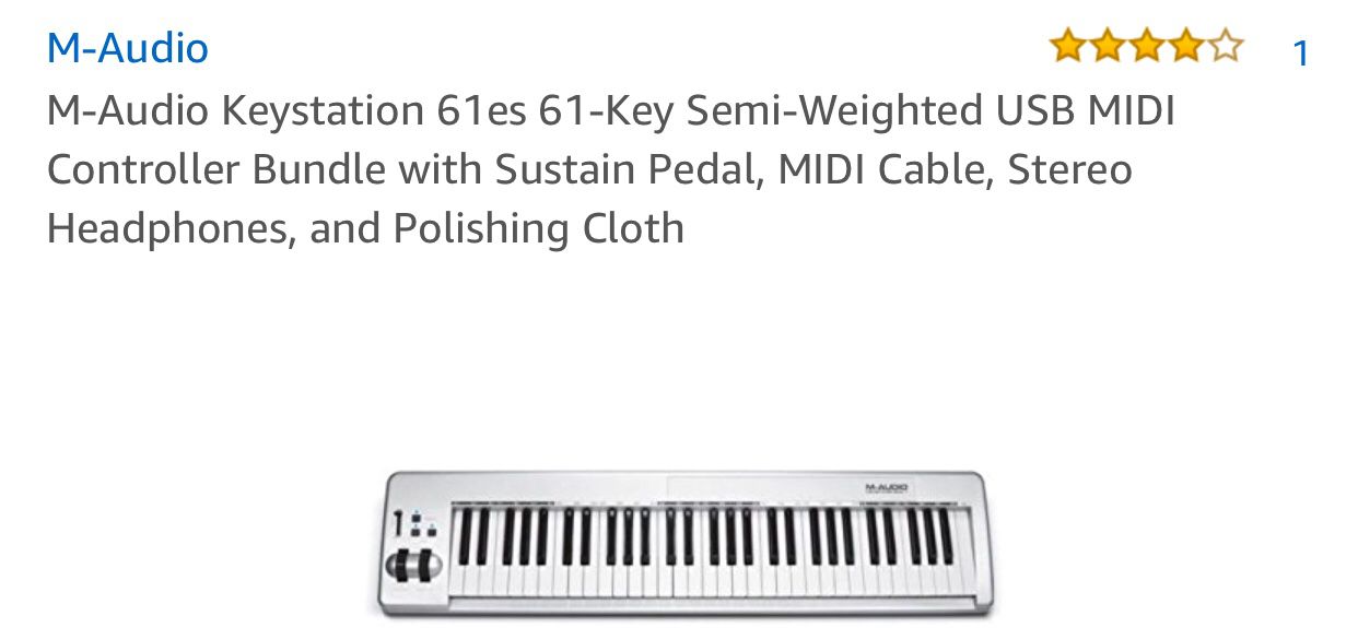 M-Audio Keystation 61es 61-Key Semi-Weighted USB MIDI