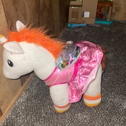 Build a bear unicorn includes dress and backpack accessory