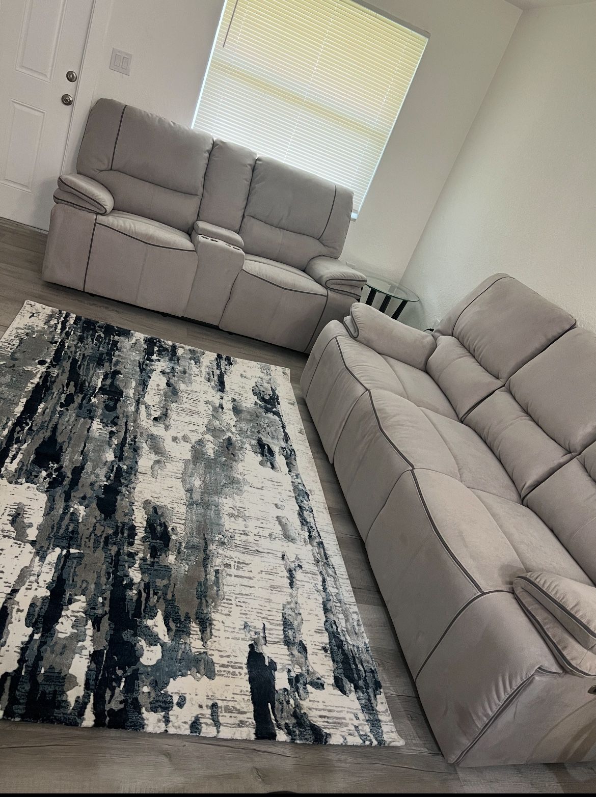 2 Piece Grey Recliner Sofa Set - has To Go !!