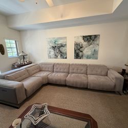 Elise Domicil Germany Power Reclining Sectional with 5PCS / 3 Power Recliners