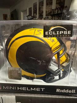 Torry Holt Signed Los Angeles Rams Riddell Eclipse Mini Helmet Beckett