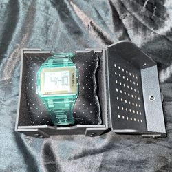 Diesel DZ1921 Men's Chopped Digital Green MINT Transparent Silicone Watch