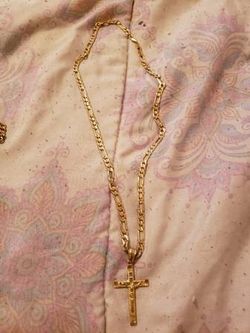 14k gold plated cross chain