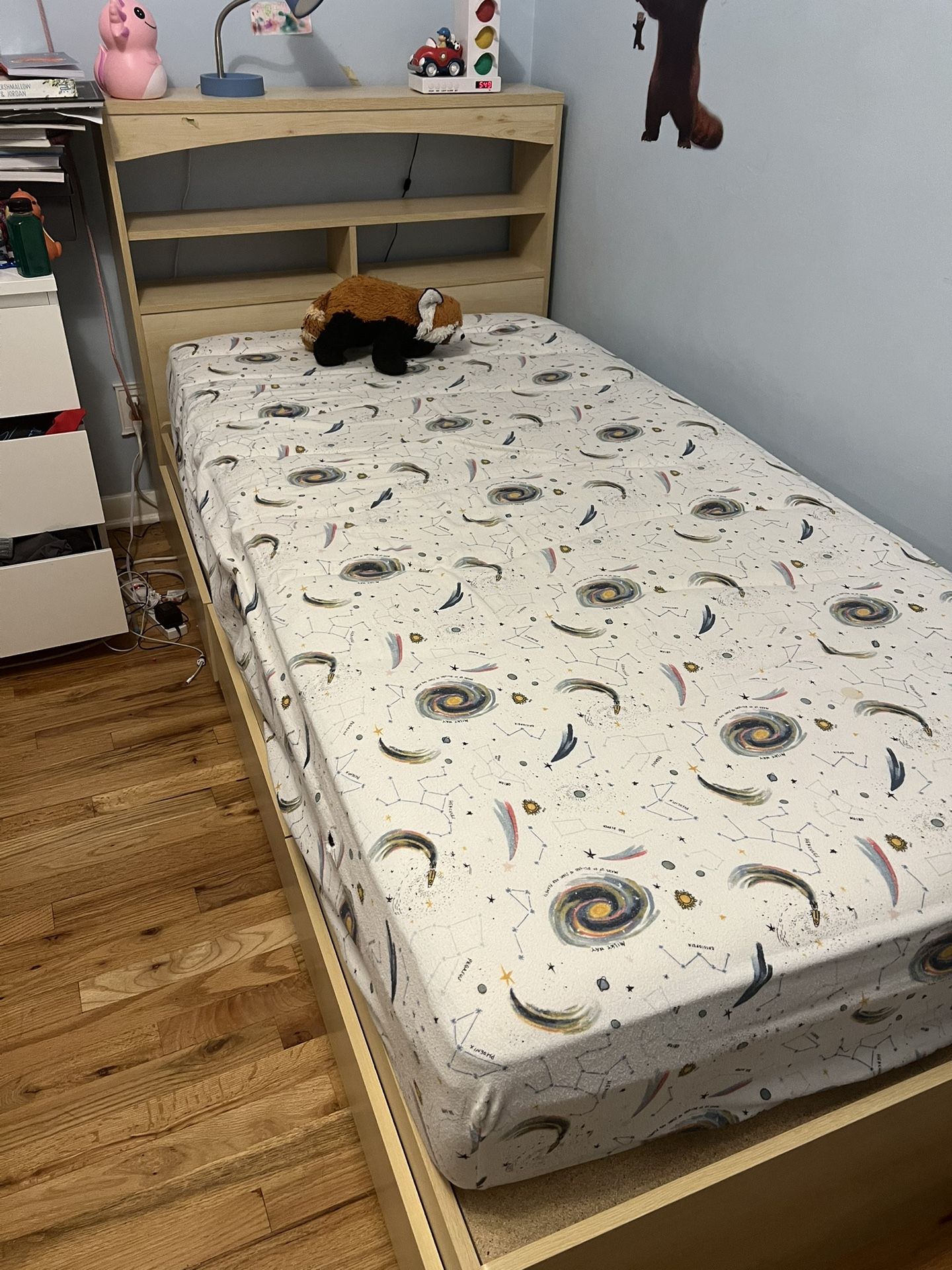 Free- Twin Headboard and Base (mattress Not Included)