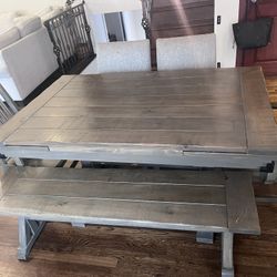 Custom Rustic Dining Table Set – Excellent Condition!
