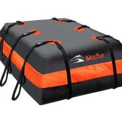MeeFar Car Roof Bag XBEEK Rooftop Top Cargo Carrier Bag 20 Cubic Feet Waterproof For All Cars With/Without Rack, Includes Anti-Slip Mat, 10 Reinforced