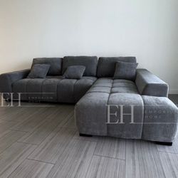 Grey Linen Sofa Sectional 